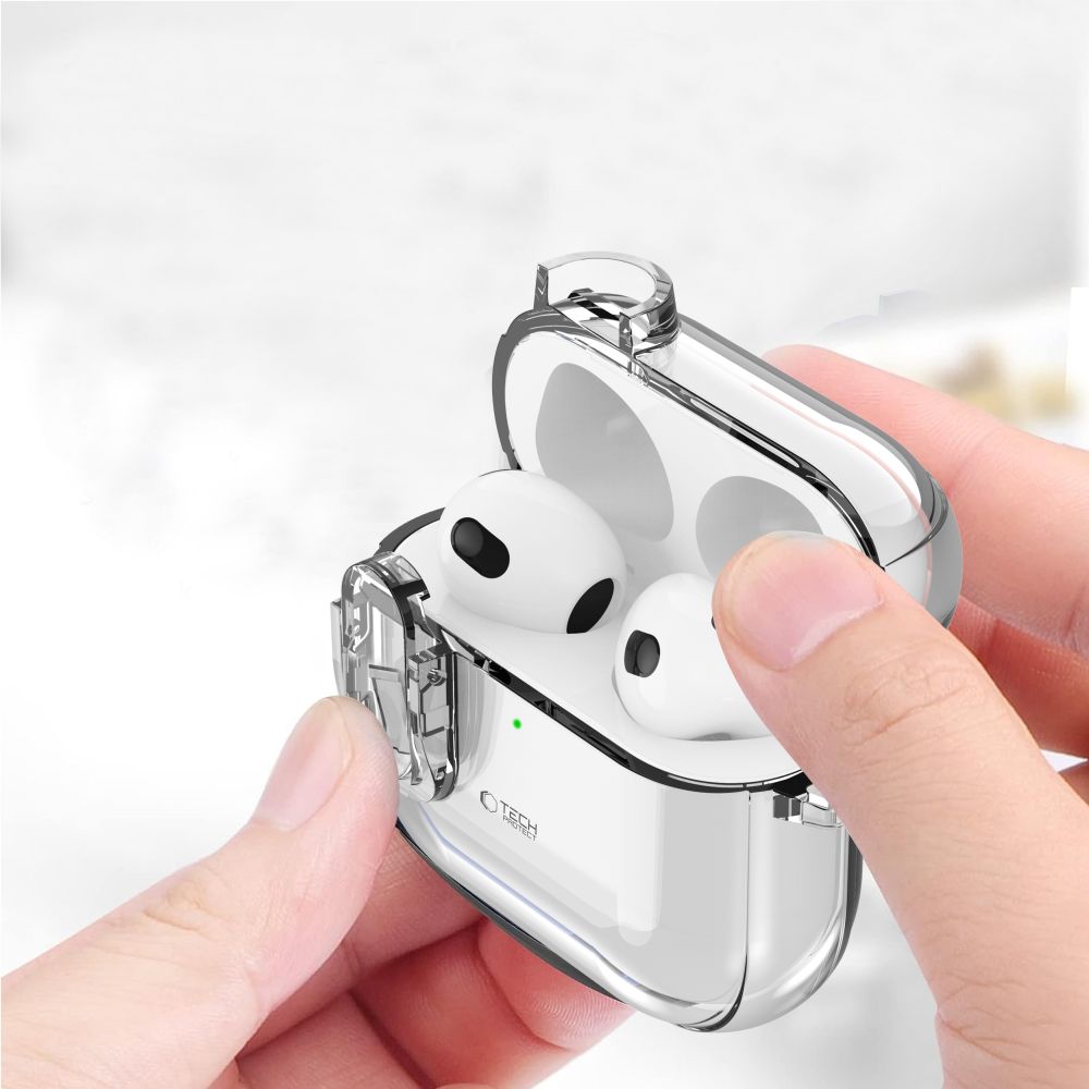 Tech-Protect Slim Hook-etui til AirPods 4 - Klar