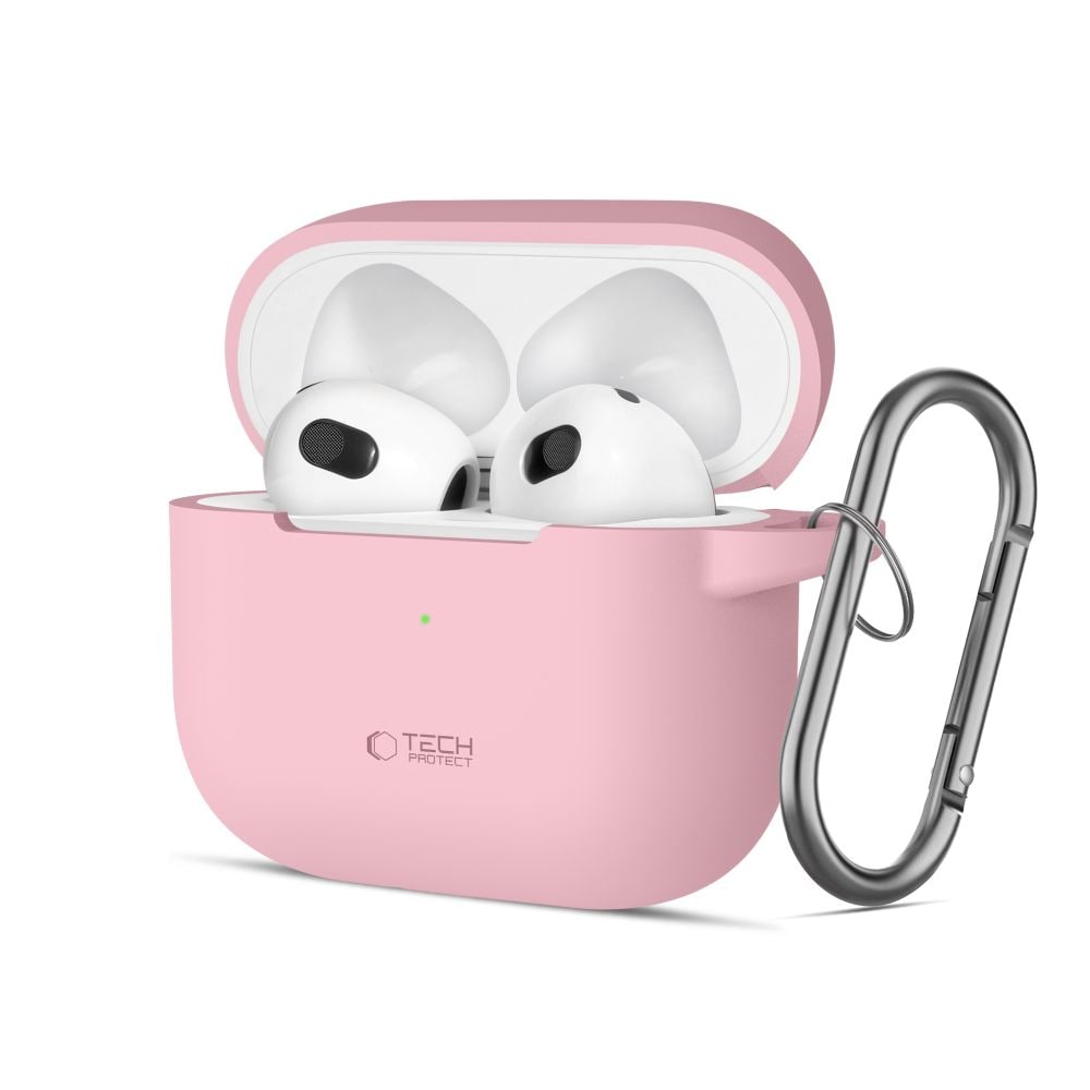 Tech-Protect silikonfodral med krok för Apple AirPods 3 - Rosa
