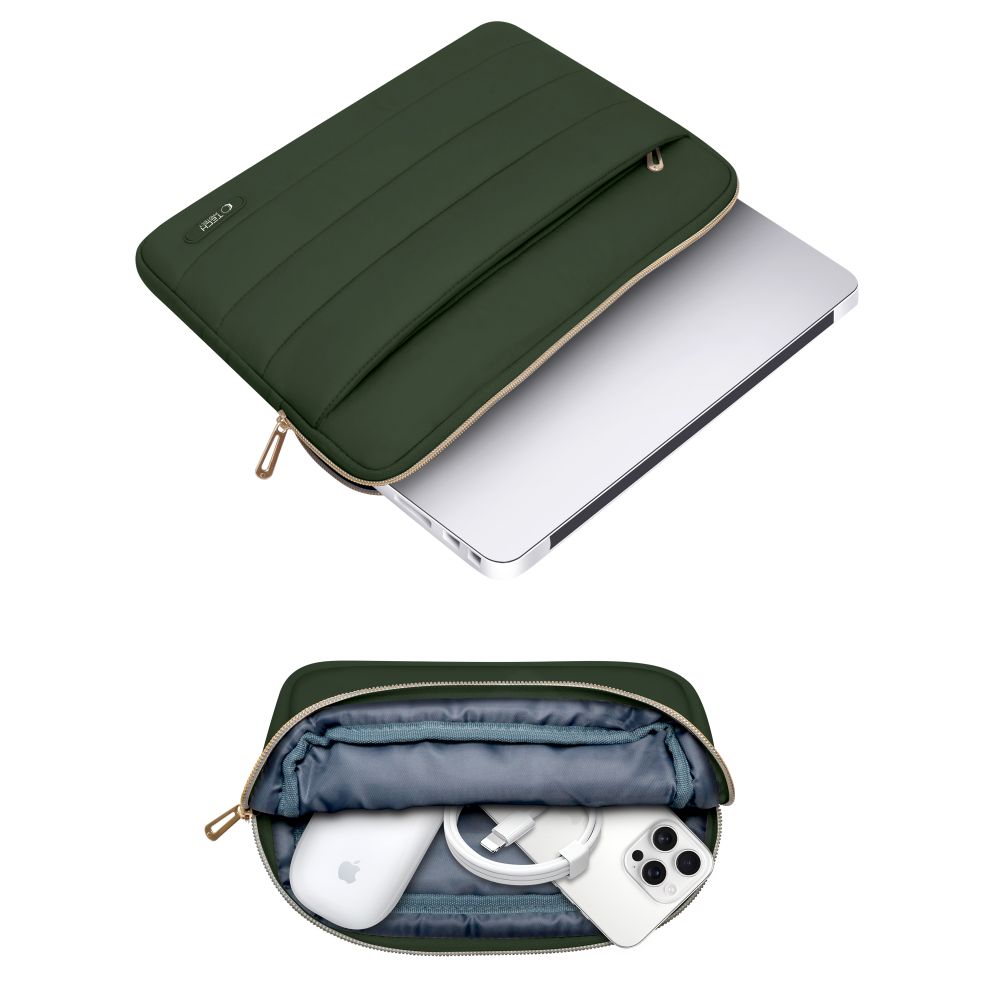 Laptopväska 15-16 Tech-Protect Puffy - oliv