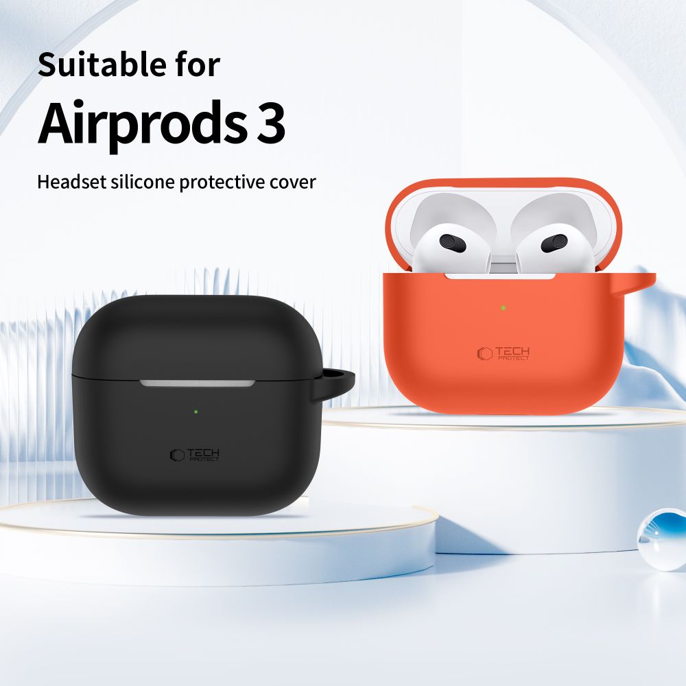 Tech-Protect Silicone Hook Case til Apple AirPods 3 - Beige