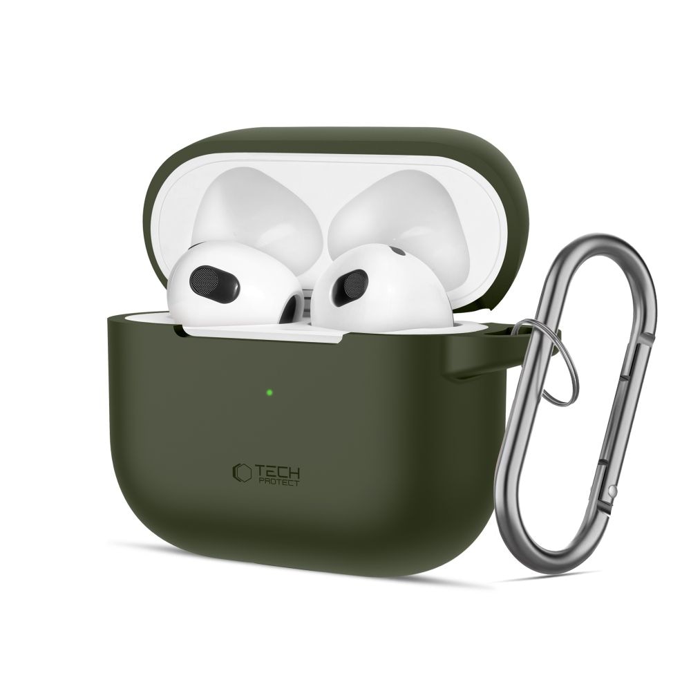 Tech-Protect silikonfodral med krok för Apple AirPods 3 - Grön