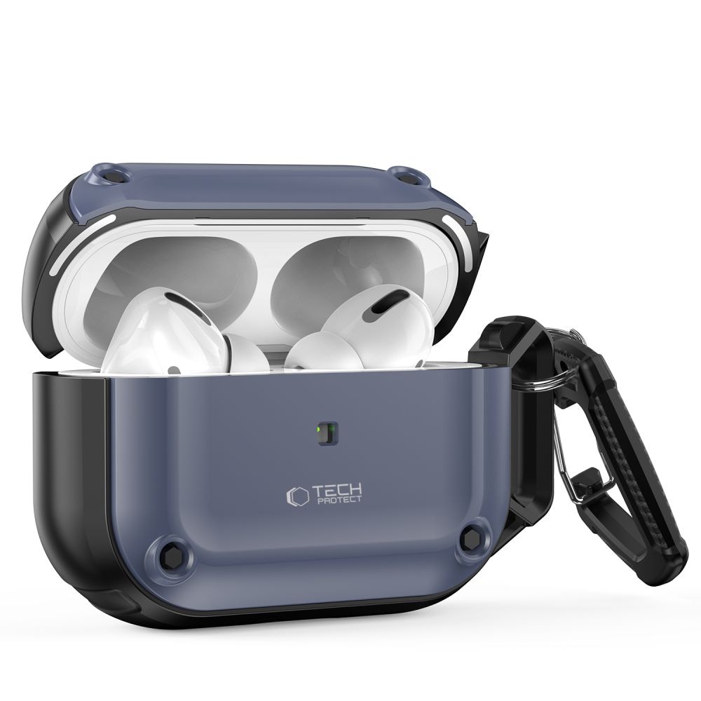 Tech-Protect Rough Hook-etui med karabinhage til Apple AirPods Pro 1 / 2 - Blå