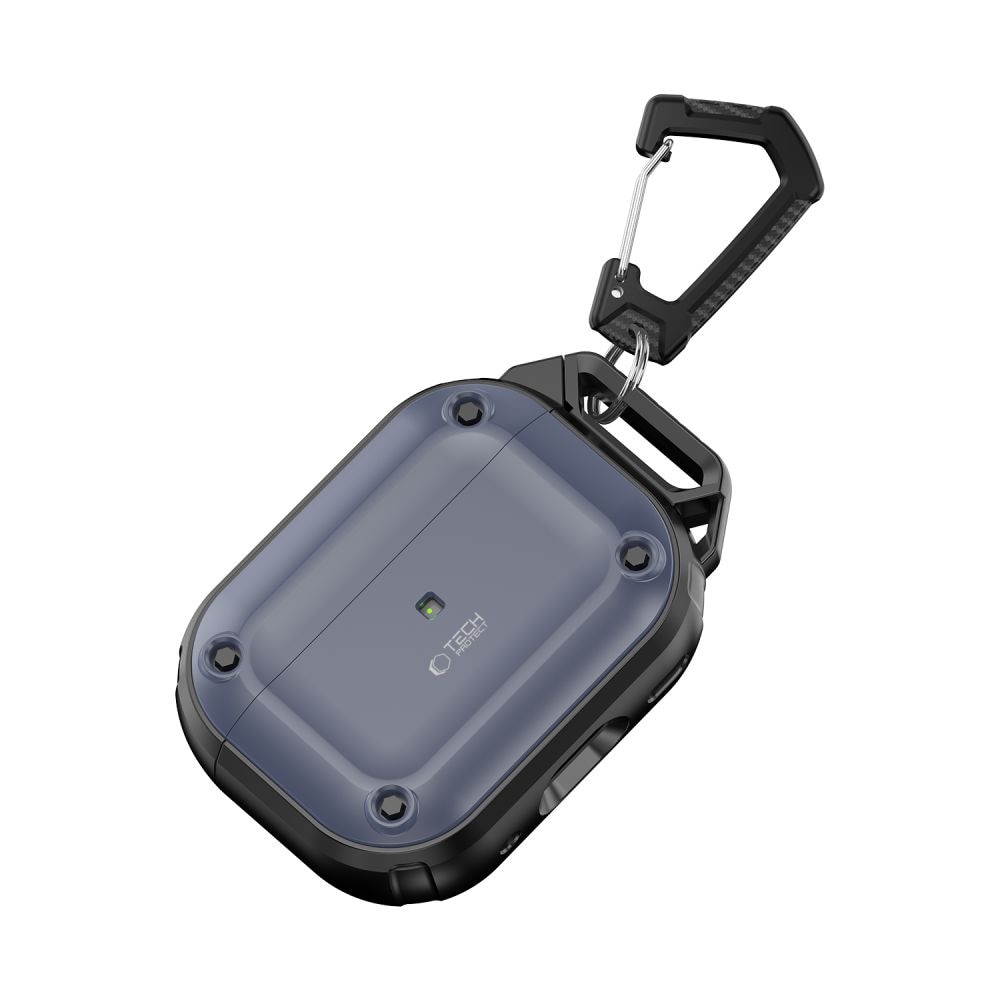 Tech-Protect Rough Hook-etui med karabinhage til Apple AirPods Pro 1 / 2 - Blå