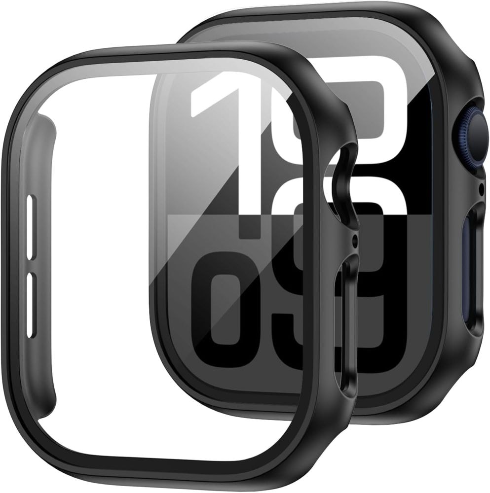 Tech-Protect Defense360 härdat glasfodral för Apple Watch 10 (46mm) - Svart