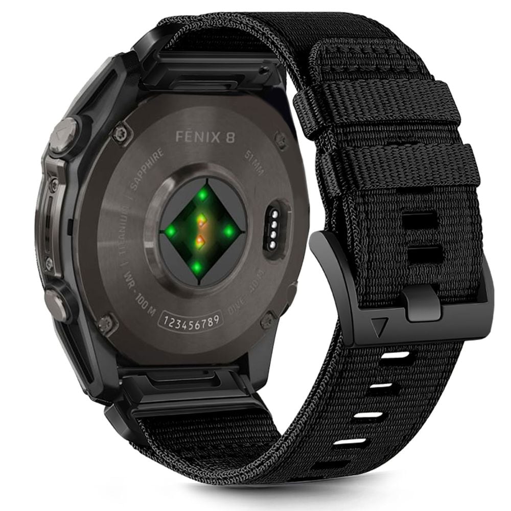 Tech-Protect Nylonrem till Garmin Fenix 5X / 5X PLUS / 6X / 6X PRO / 7X / 8 (51 mm) - Svart