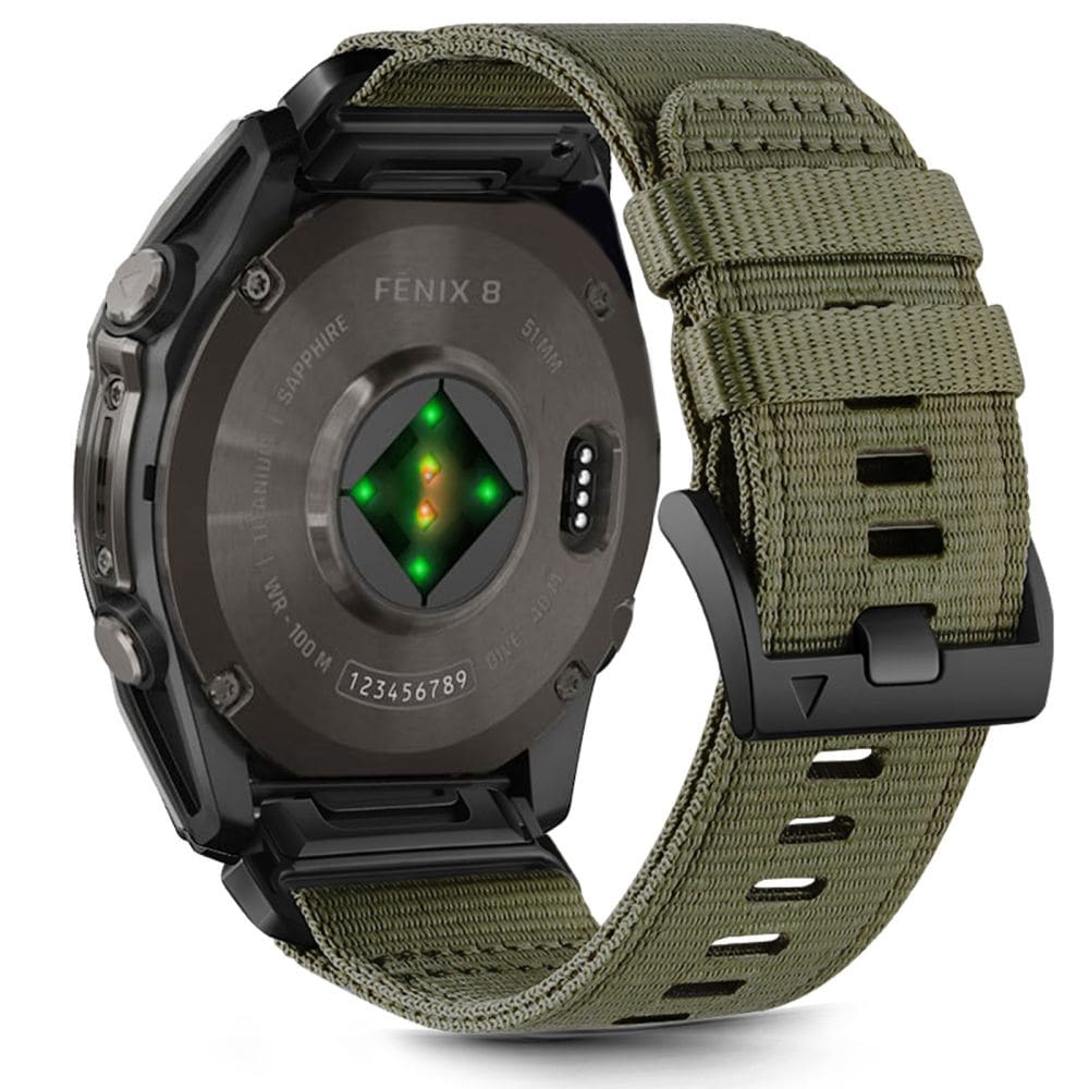 Tech-Protect Nylonrem till Garmin Fenix 5X / 5X PLUS / 6X / 6X PRO / 7X / 8 (51 mm) - grön