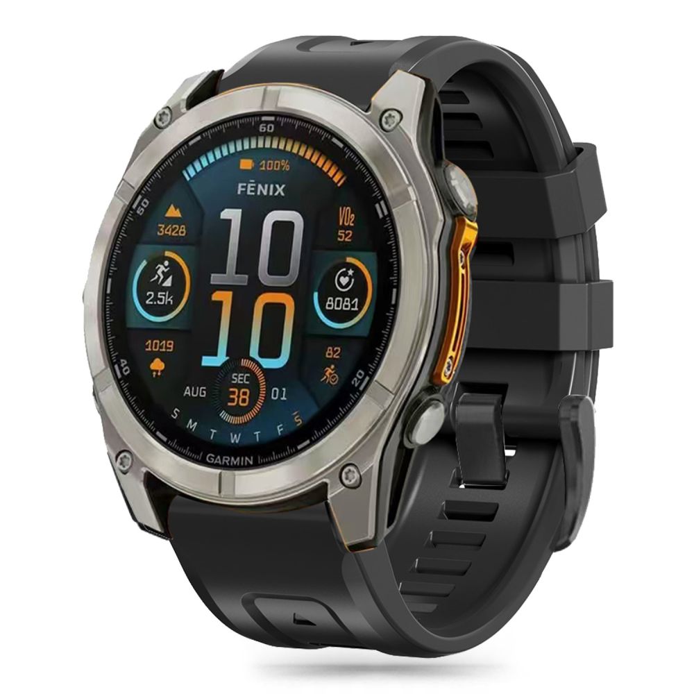 Tech-Protect Silikonrem för Garmin Fenix 5X / 5X Plus / 6X / 6X Pro / 7X / 8 (51 mm) - Svart