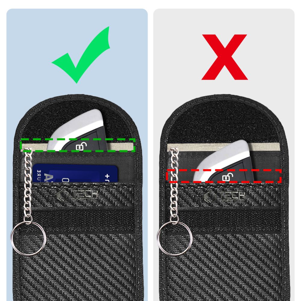 Tech-Protect KLR100 RFID-blokerende etui til bilnøgler - Sort - Carbon