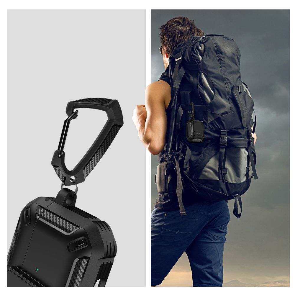 Tech-Protect Carbonox-etui til AirPods 4 - Sort