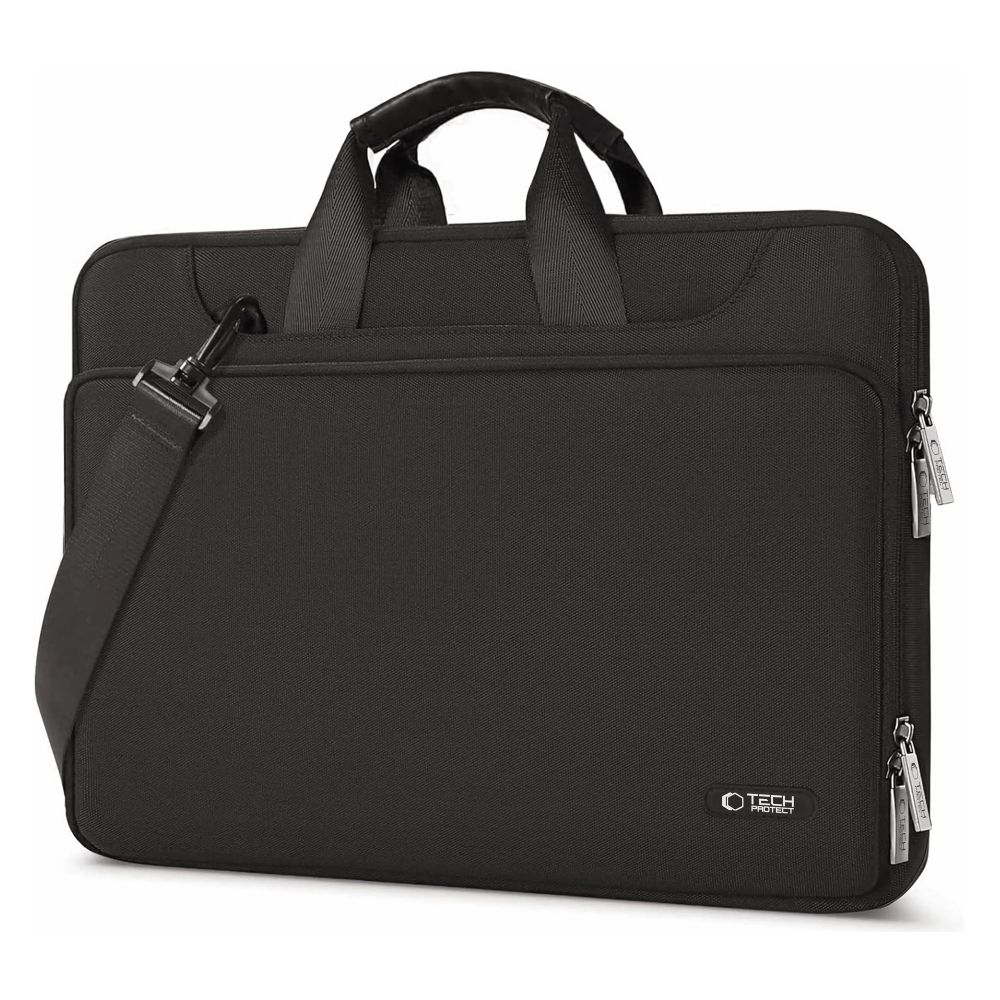 15-16 Tech-Protect Laptop-väska med fickor - svart