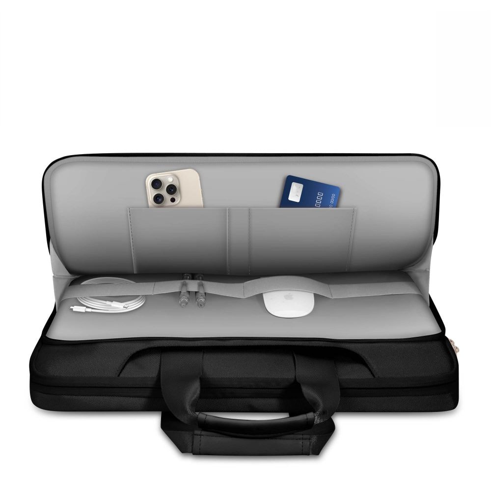 15-16 Tech-Protect Laptop-väska med fickor - svart