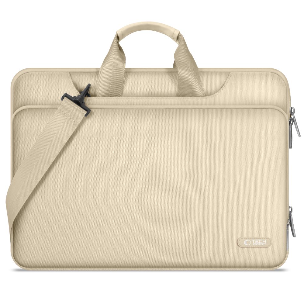 15-16 Tech-Protect Laptop-väska med fickor - Beige