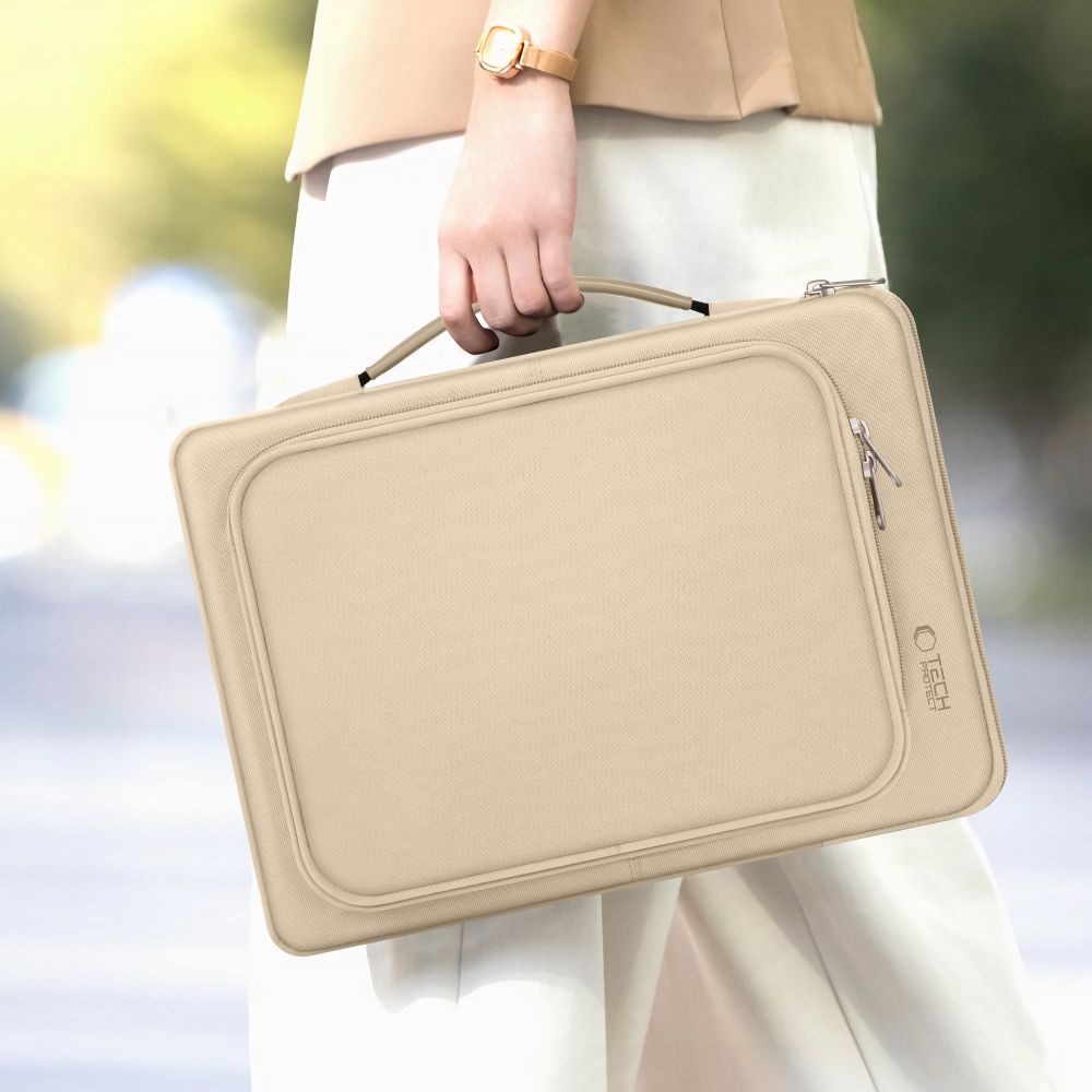 Tech-Protect Basic Bag för 13-14" bärbar dator - beige