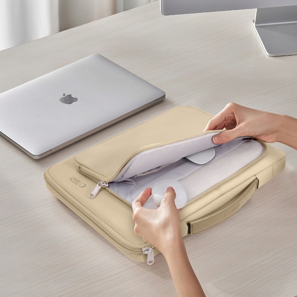 Tech-Protect Basic Bag för 13-14" bärbar dator - beige