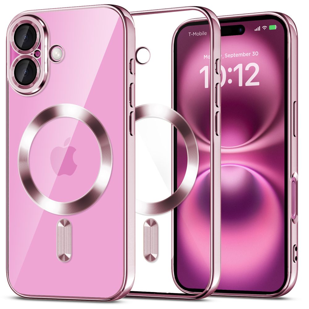 Tech-Protect MagFlex MagSafena iPhone 16 Fodral - Klar / Rosa