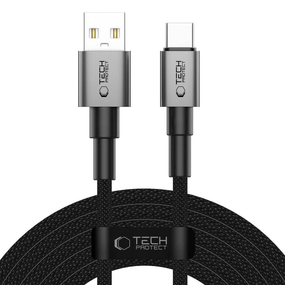 Tech-Protect Ultraboost DNA USB-A / USB-C-kabel 15W/3A 300cm - Grå