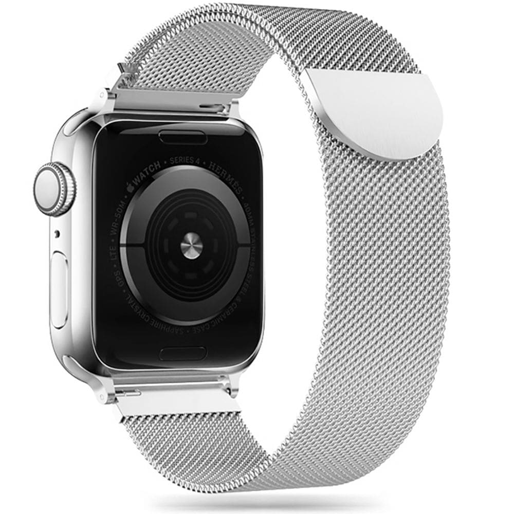 Tech-Protect Milanese Band för Apple Watch 4-9 / SE / Ultra 1/2 (42/44/45/49 mm) - Silver