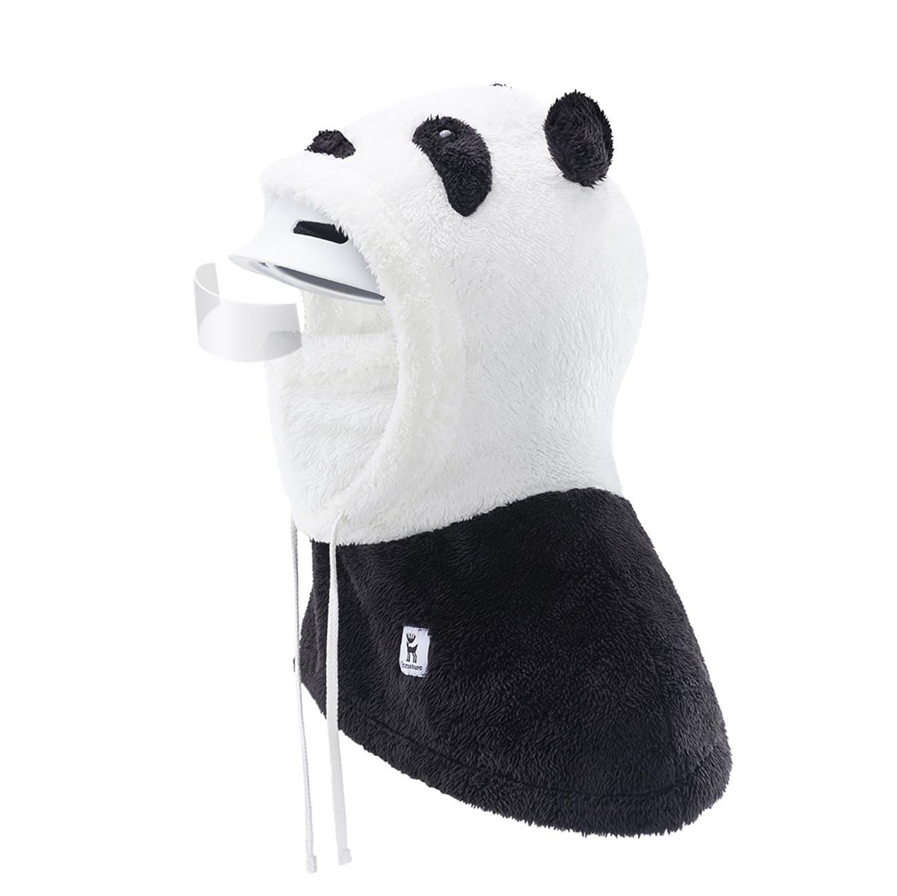 Qunature Panda Ski Balaclava för barn/vuxna Storlek L - Svart/Vit