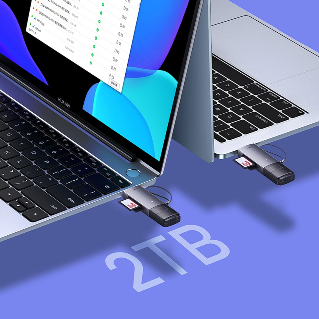 Baseus Lite Series USB-A/USB-C 3.0 SD/TF-kortläsare - Grå