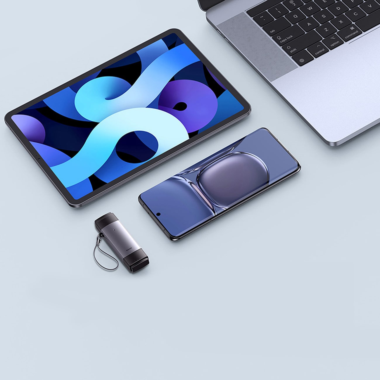 Baseus Lite Series USB-A/USB-C 3.0 SD/TF-kortläsare - Grå