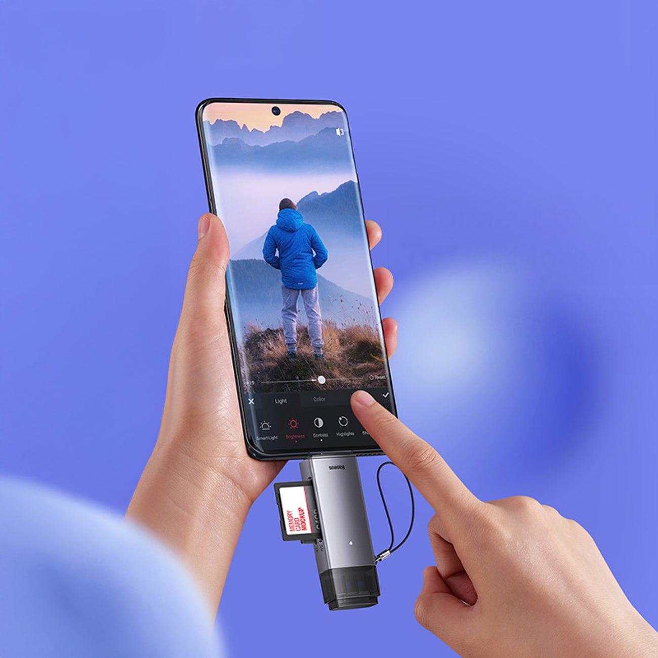 Baseus Lite Series USB-A/USB-C 3.0 SD/TF-kortläsare - Grå