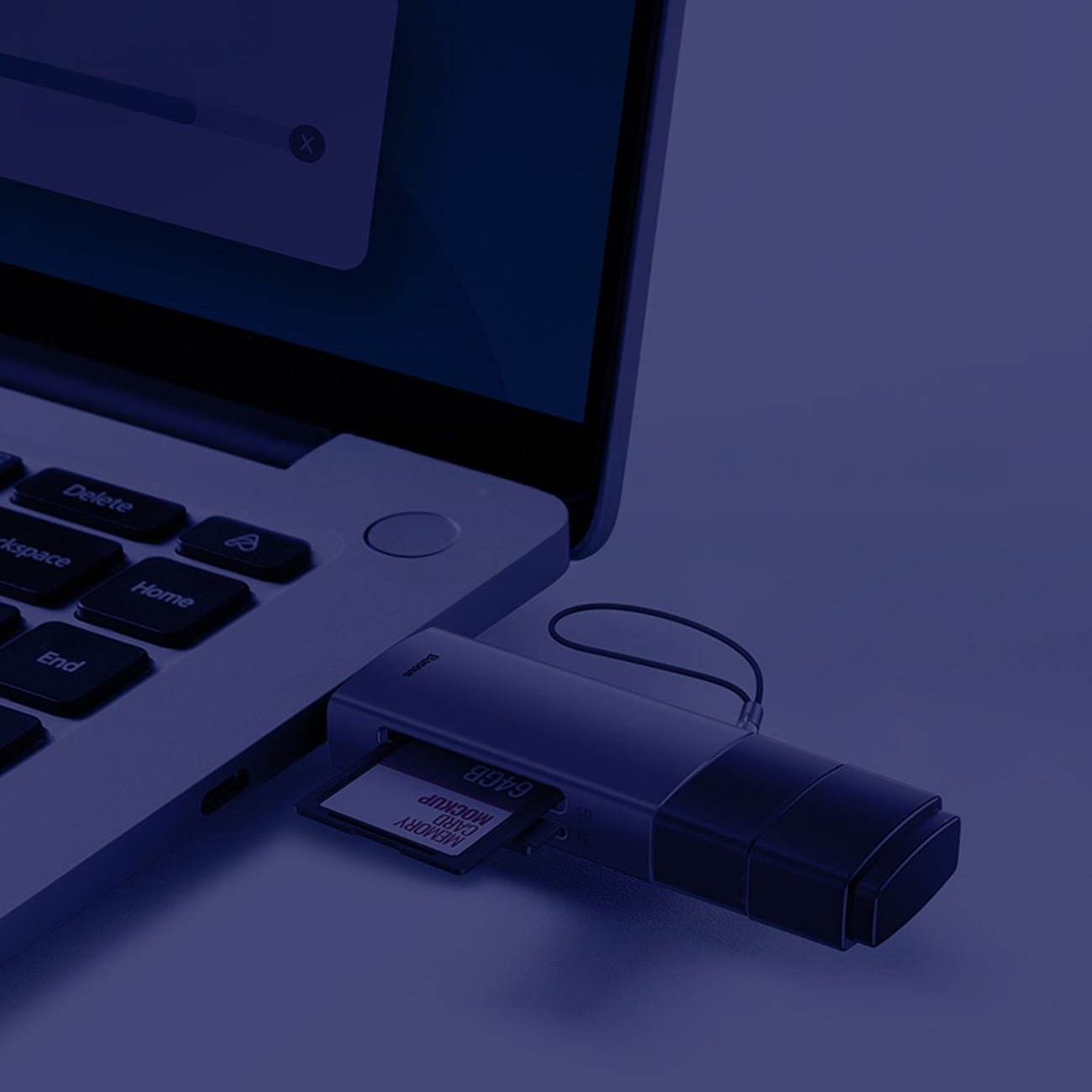 Baseus Lite Series USB-A/USB-C 3.0 SD/TF-kortläsare - Grå