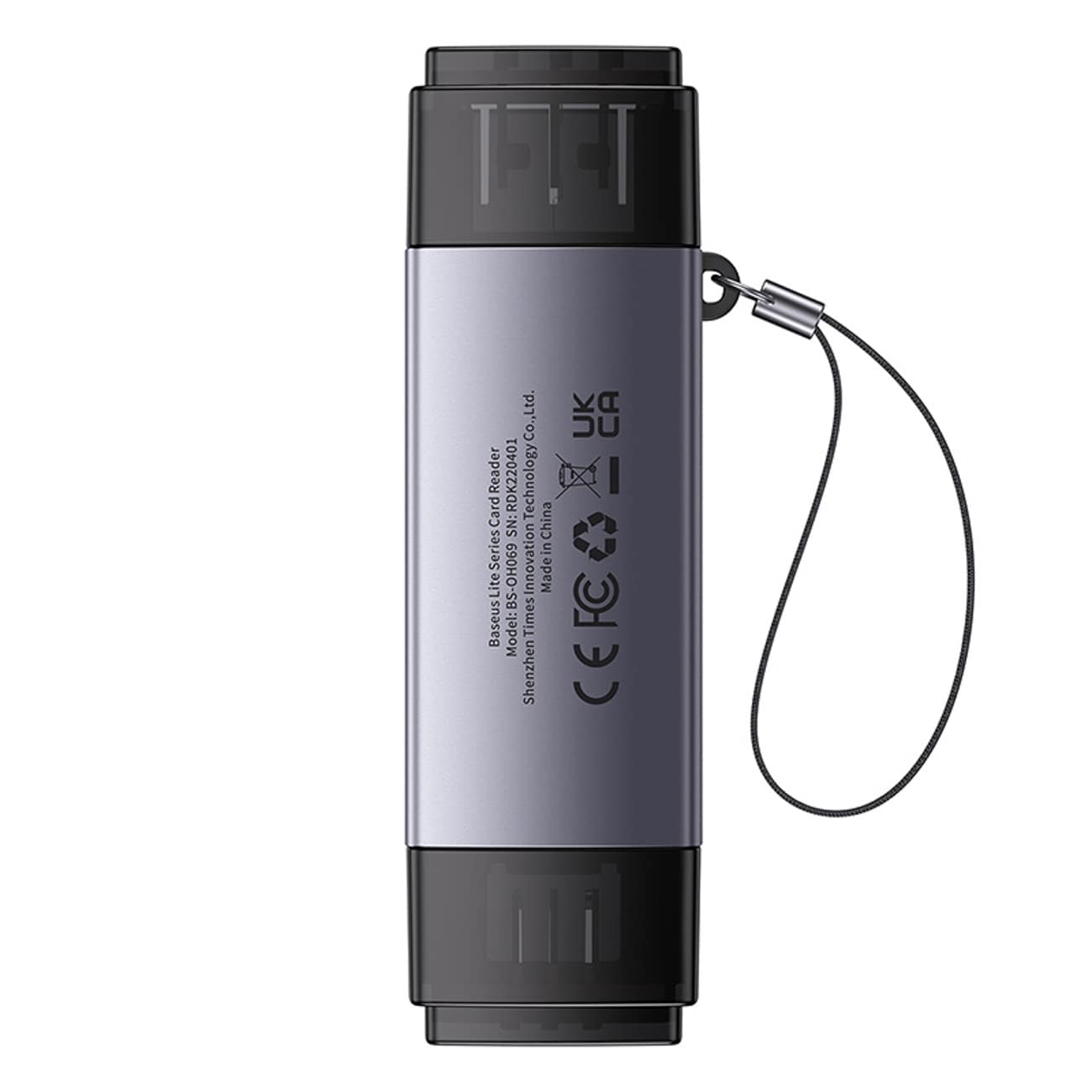Baseus Lite Series USB-A/USB-C 3.0 SD/TF-kortläsare - Grå