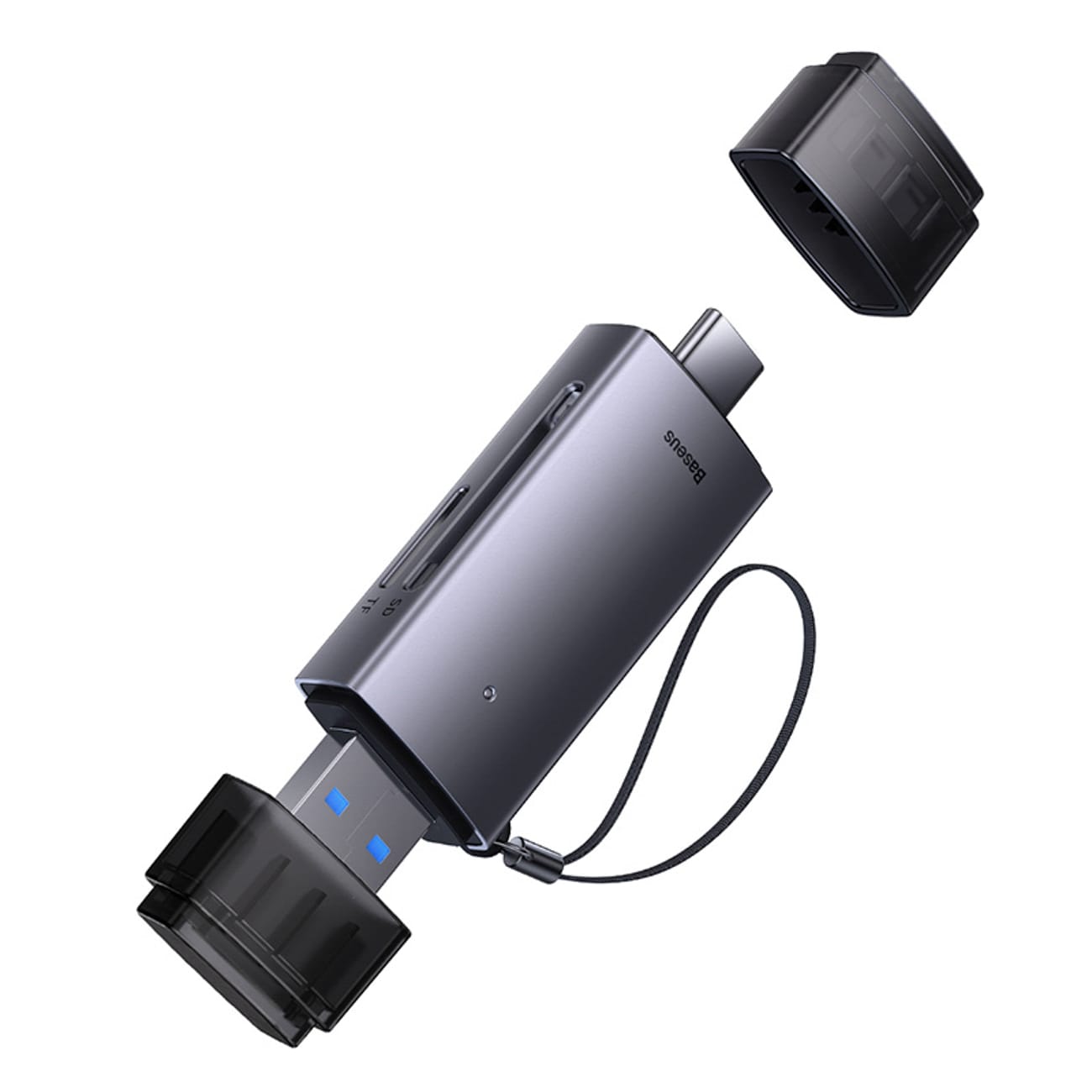 Baseus Lite Series USB-A/USB-C 3.0 SD/TF-kortläsare - Grå
