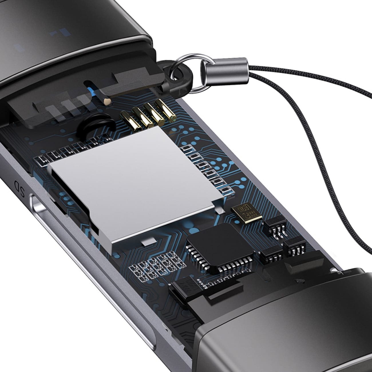 Baseus Lite Series USB-A/USB-C 3.0 SD/TF-kortläsare - Grå