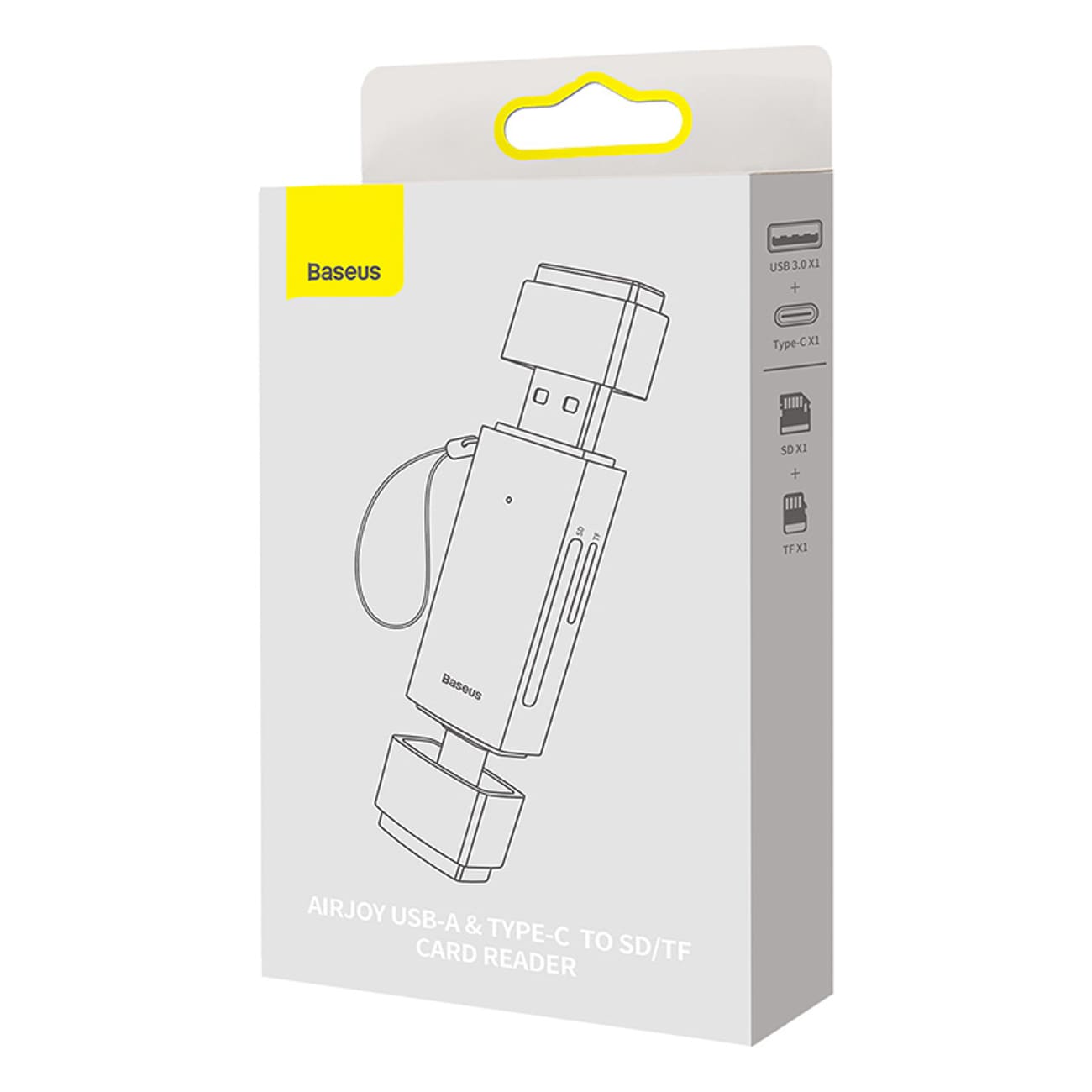 Baseus Lite Series USB-A/USB-C 3.0 SD/TF-kortläsare - Grå