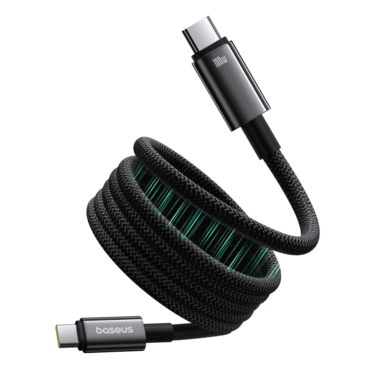 Baseus Tungsten Guld magnetisk USB-C / USB-C-kabel 100W 1m - svart