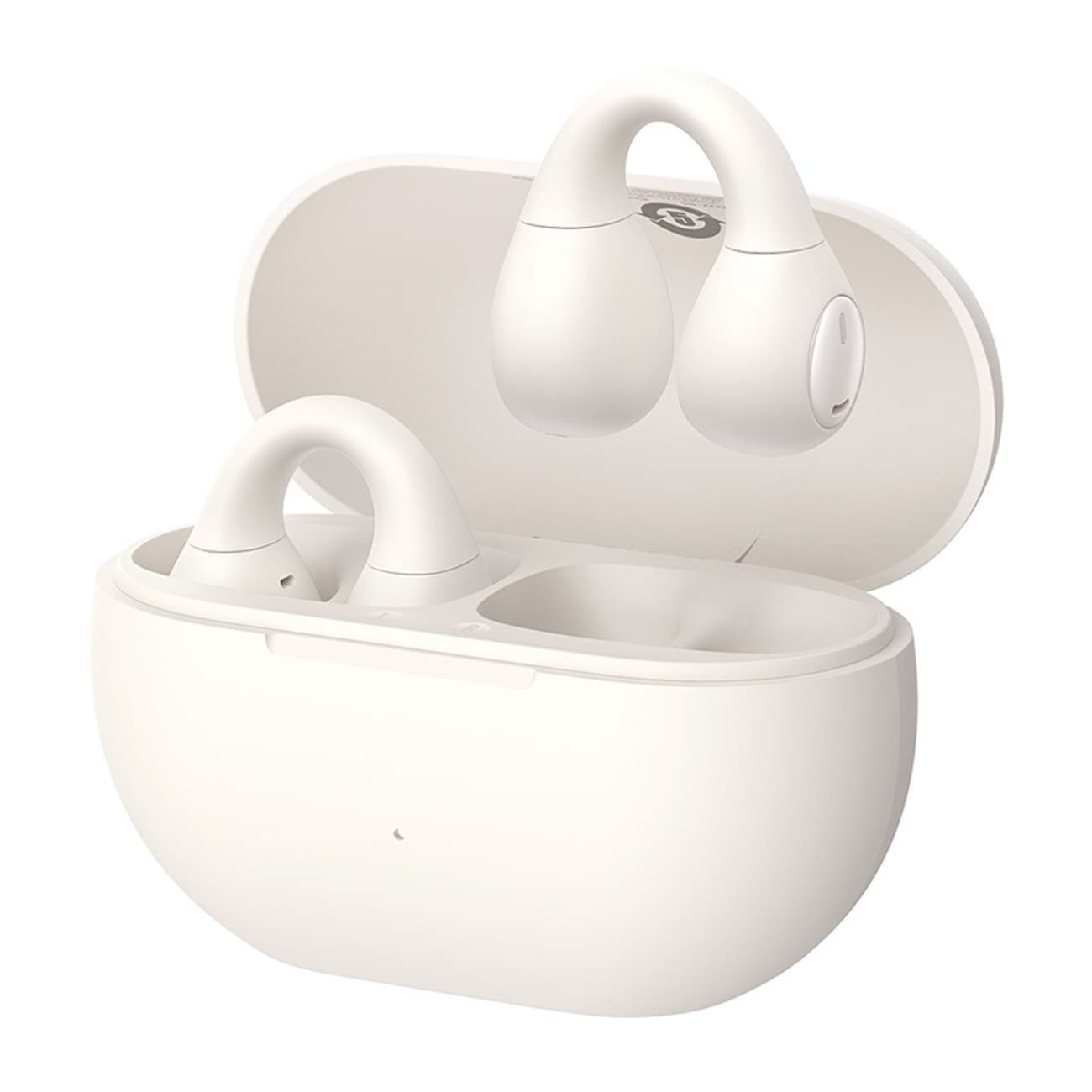 Baseus Bass 15 Clip OWS trådlösa hörlurar med Baseus Simple USB-C 3A 30 cm kabel - vit