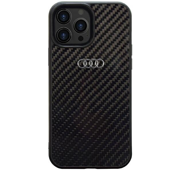 Audi kolfiber iPhone 14 Pro 6,1" svart/svart hårdskal AU-TPUPCIP14P-R8/D2-BK