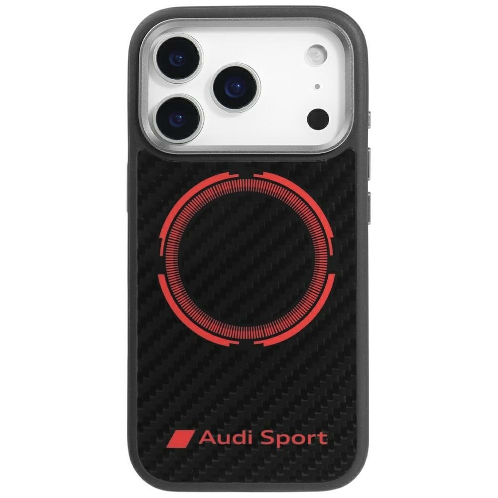Audi RSQ Kolfiber Sport Röd Cirkel MagSafe-fodral för iPhone 17 Pro - Svart