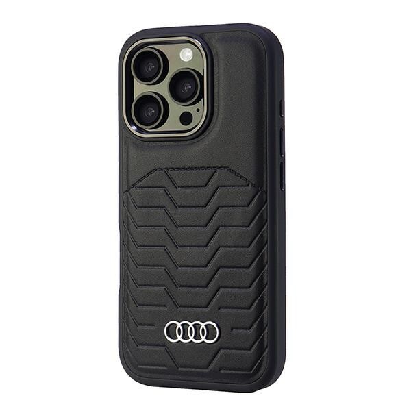Audi syntetisk læder MagSafe iPhone 16 Pro 6,3" sort/sort hardcase AU-TPUPCMIP16P-GT/D3-BK