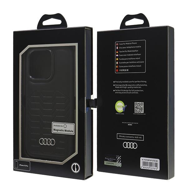 Audi syntetisk læder MagSafe iPhone 16 Pro 6,3" sort/sort hardcase AU-TPUPCMIP16P-GT/D3-BK