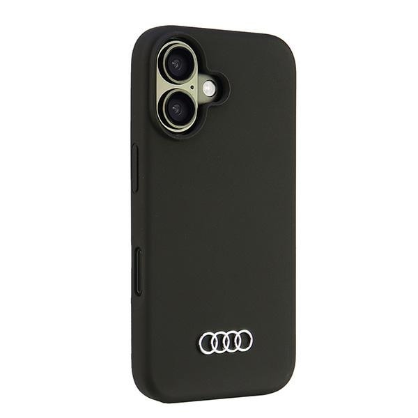 Audi silikoneetui iPhone 16 6,1" sort/sort hardcase AU-LSRIP16-Q3/D1-BK