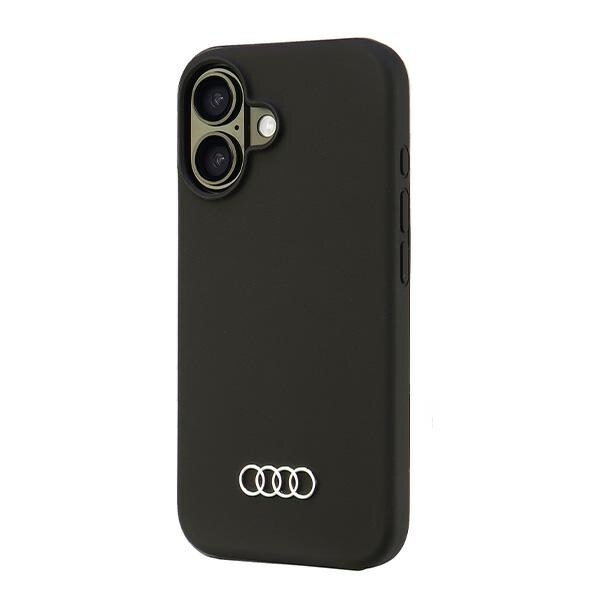 Audi silikoneetui iPhone 16 6,1" sort/sort hardcase AU-LSRIP16-Q3/D1-BK