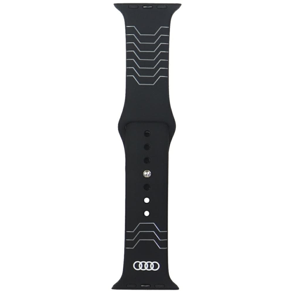 Audi Geometric Pattern Silikonarmband för Apple Klocka 44 / 45 / 46 / 49 mm - svart