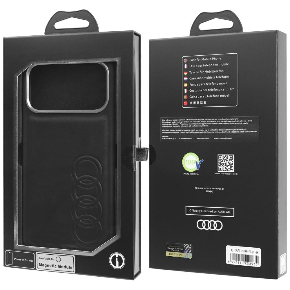Audi TT MagSafe-etui i syntetisk læder til iPhone 17 Pro Max - Sort