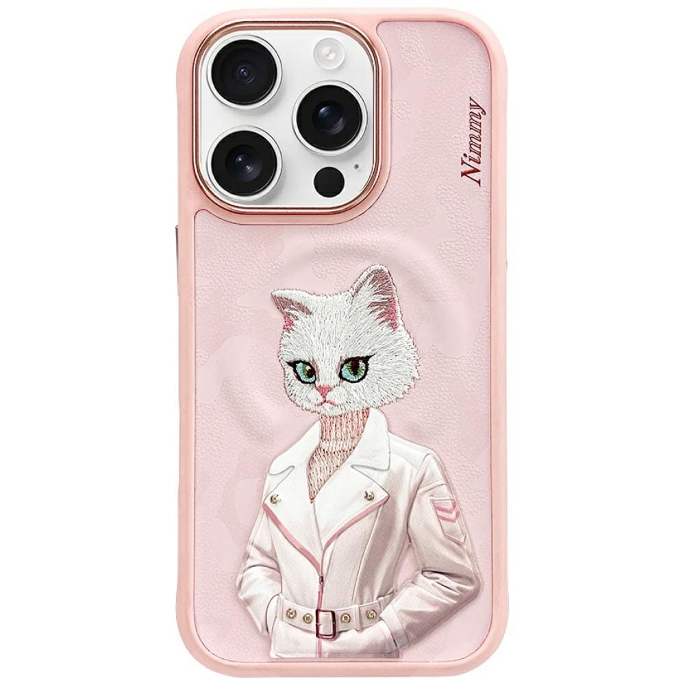 Nimmy Magnetic fashion cute pet MagSafe-fodral för iPhone 16 Pro Max - rosa