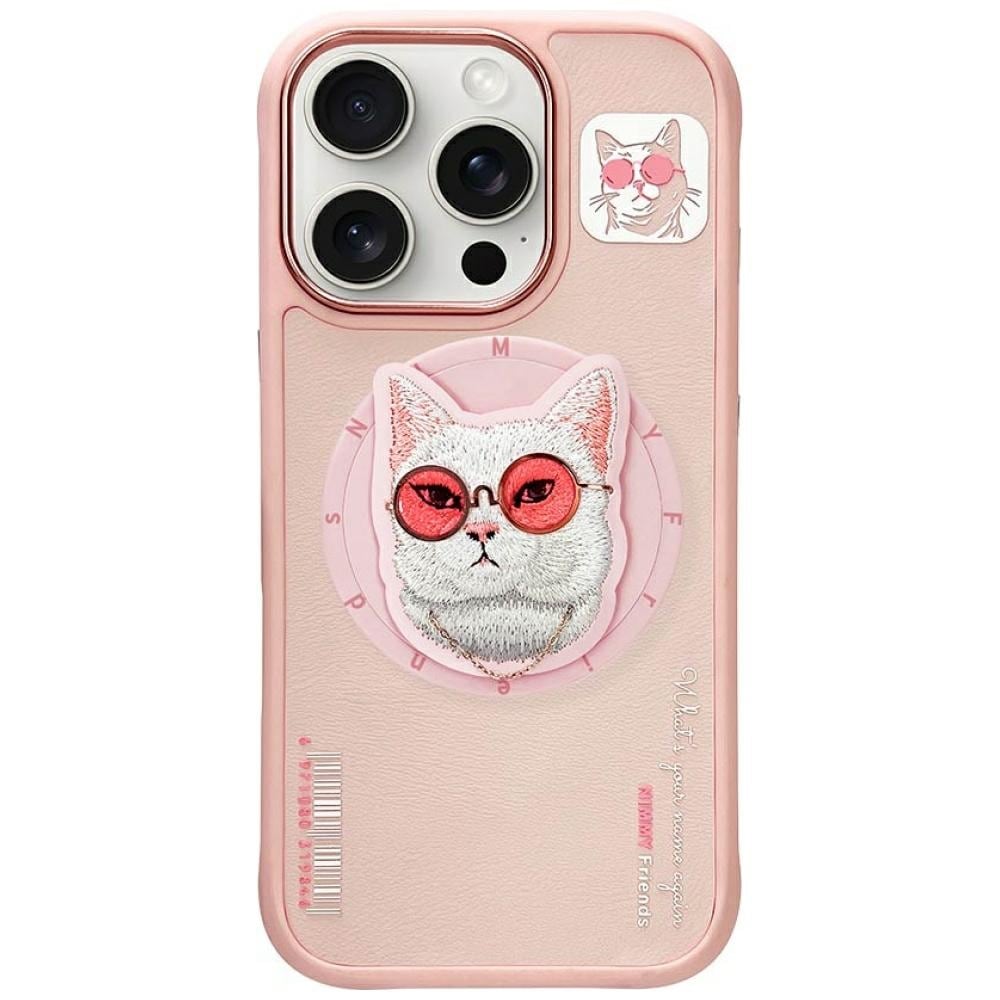 Nimmy Glasses Cool Cat MagSafe-fodral för iPhone 16 Pro - Rosa