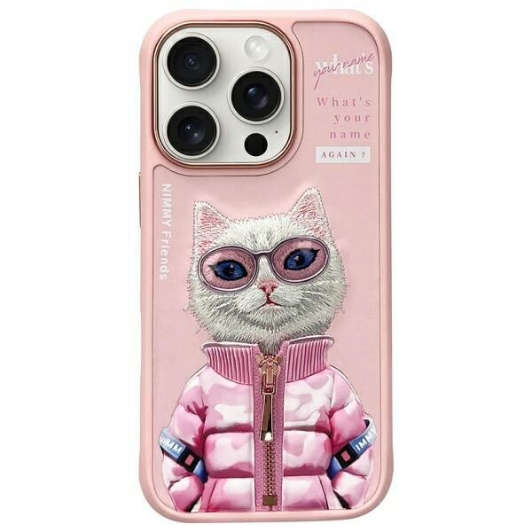 Nimmy Cool&Cute 2.0 kattfodral för iPhone 16 Pro - Rosa