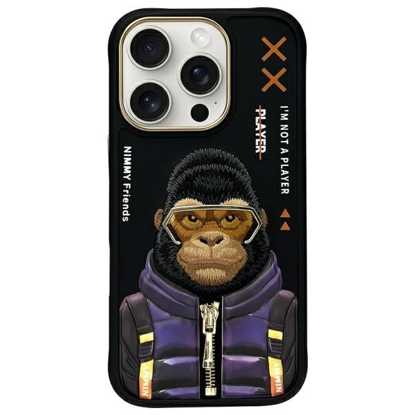 Nimmy Cool&Cute 2.0 Monkey Case för iPhone 16 Pro Max - Svart