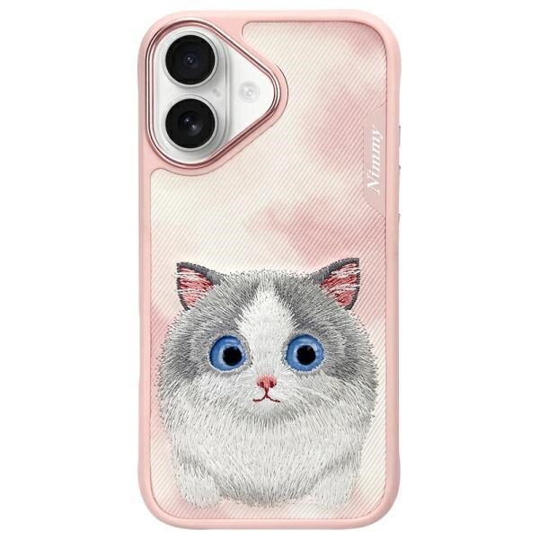 Nimmy Big Eyed Pet 2.0 Kattfodral för iPhone 16 - Rosa