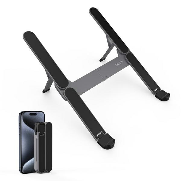 SODI Vikbart kompakt mini-stativ för bärbar dator - Grå