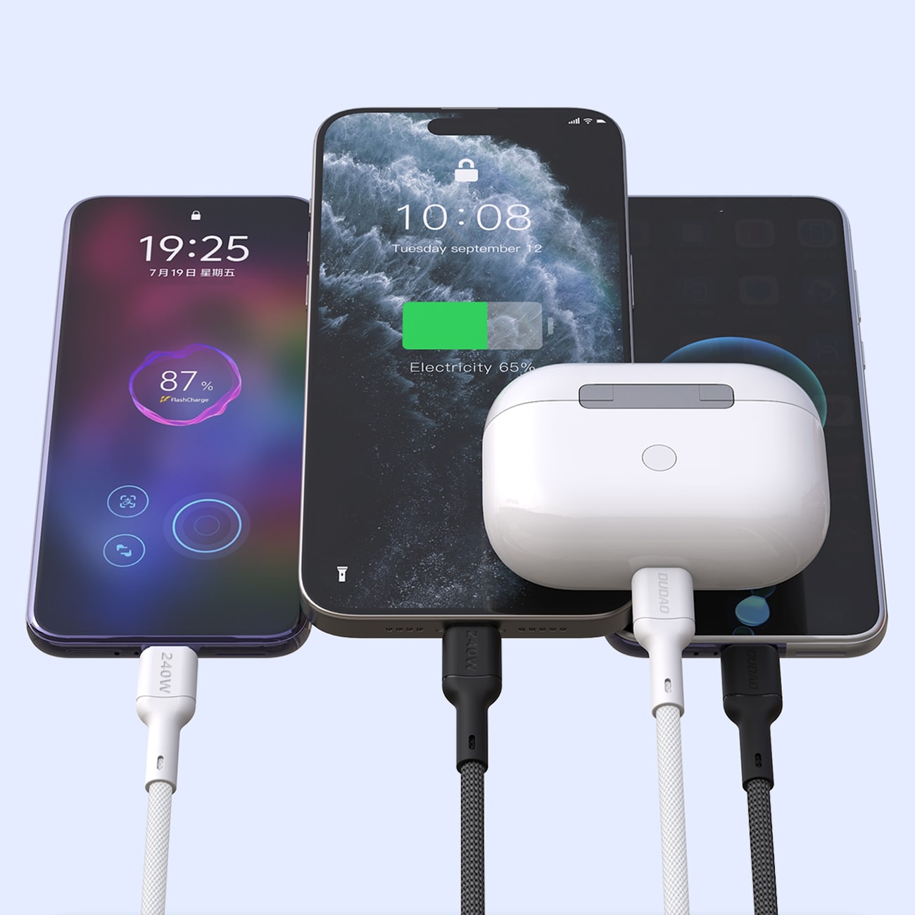 Dudao L9C Max 240 W USB-C-kabel, 2 m - svart / PD-kabel / USB-C-laddkabel