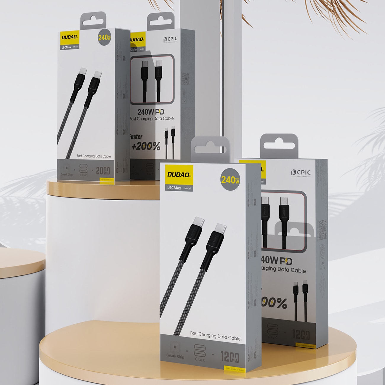 Dudao L9C Max 240 W USB-C-kabel, 2 m - svart / PD-kabel / USB-C-laddkabel
