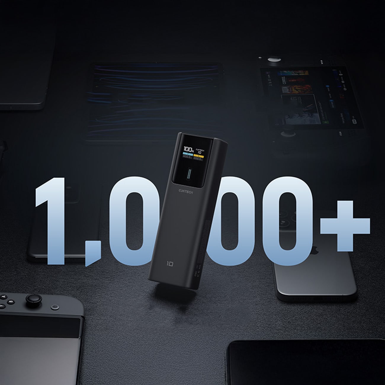 Powerbank Cuktech CKPB100PGLBL 150W 10000mAh USB-C USB-A - svart