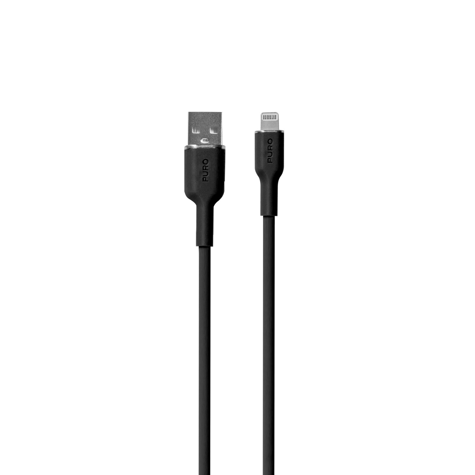 Puro Soft USB-A - Lightning-kabel 1,5 m silikon - svart